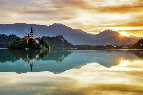 Sunrise at Lake Bled Photograph by Ian Middleton - Fine Art America