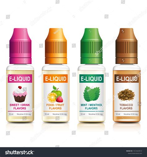 Realistic Vector Illustration Eliquid Vaping Flavored Stock Vector ...