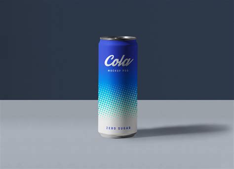 Free Soft Drink Slim Soda Tin Can Mockup PSD - Good Mockups