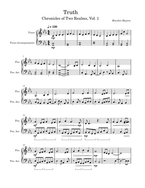 Truth Sheet music for Piano (Solo) | Musescore.com