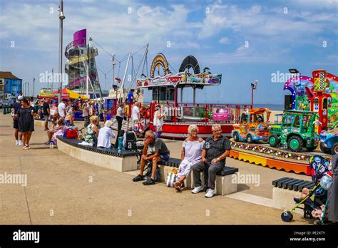 Attractions on the seafront at Redcar, North Yorkshire, England, UK ...