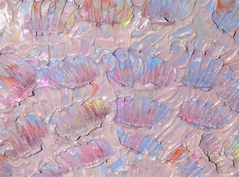 Closeup of Abstract Oil Painting of Pink, Purple and Lilac Color on ...