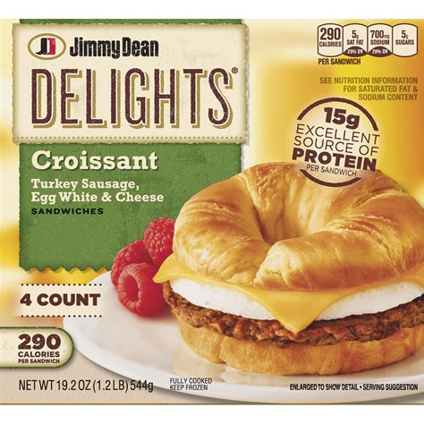 Jimmy Dean Delights® Turkey Sausage, Egg White & Cheese Croissant ...