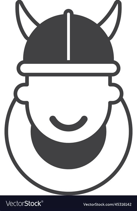 Child with viking helmet in minimal style Vector Image