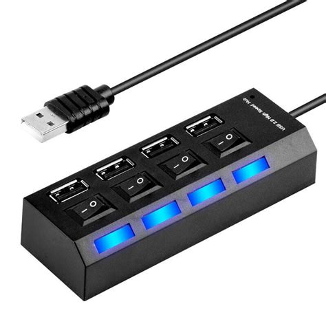 Simyoung 4-Port USB 2.0 Hub with Individual On Off Power Switches and ...