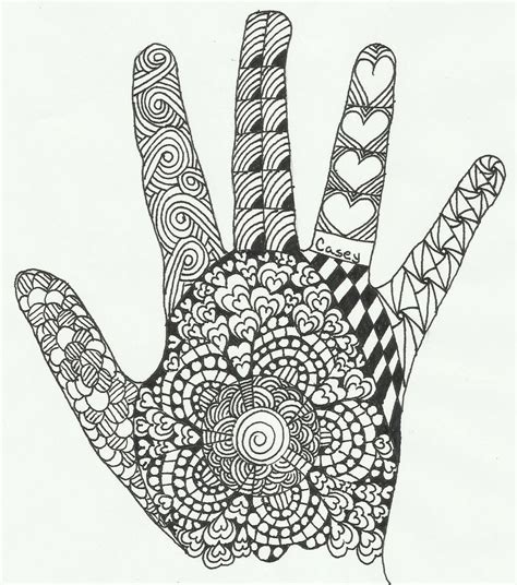 Knitting II: Zentangle Hand | Zentangle patterns, Zentangle drawings ...