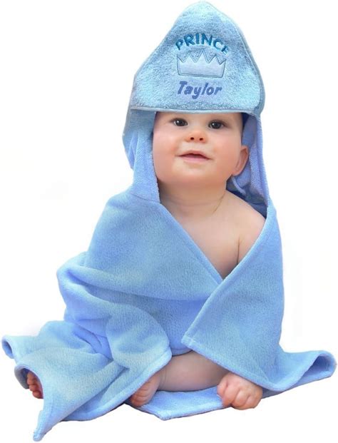 Personalised Embroidered Baby Hooded Towel Bath Time Boy Girl Lovely ...