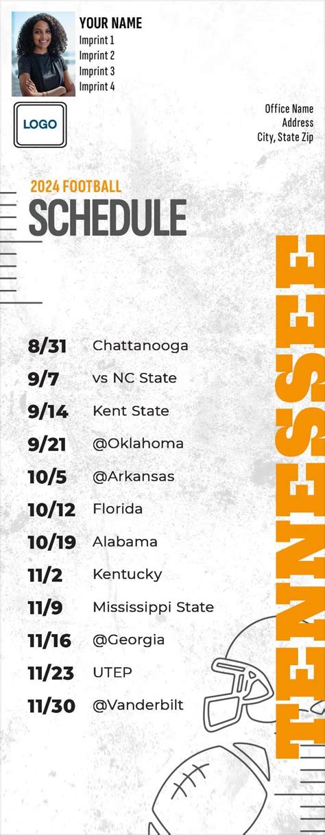 Custom Tennessee Volunteers Football Schedule Magnets | Free Samples ...