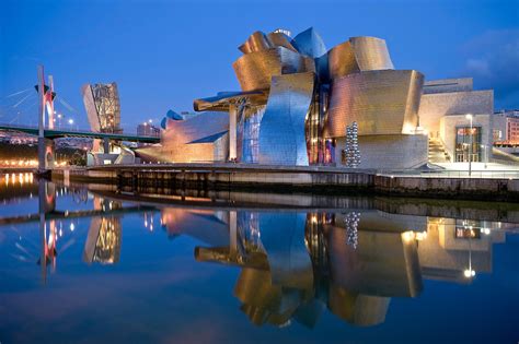 guggenheim-museum-exterior-night-bilbao-spain-modern-architecture-frank ...