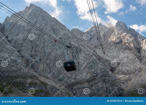 Cable Car To the Summit of the Mountain Zugspitze in Bavaria, Germany ...