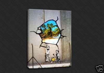 Banksy Palestine Wall Gaza Street Art Canvas Print | #163528594