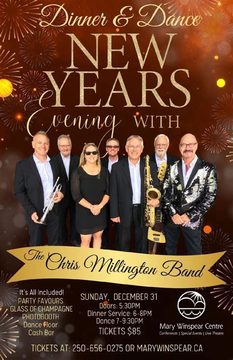 The Chris Millington Band New Years Eve at the Mary Winspear!, Mary ...