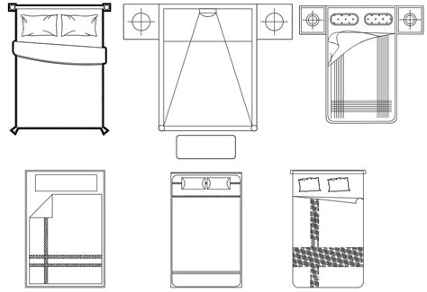 Double Bed Furniture CAD Blocks Drawing DWG File - Cadbull