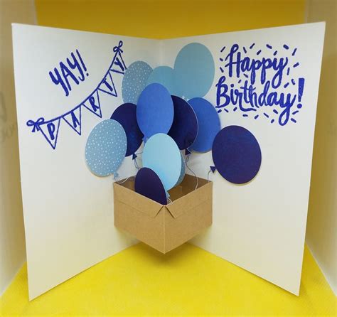 Balloon surprise card | Happy birthday cards diy, Creative birthday ...