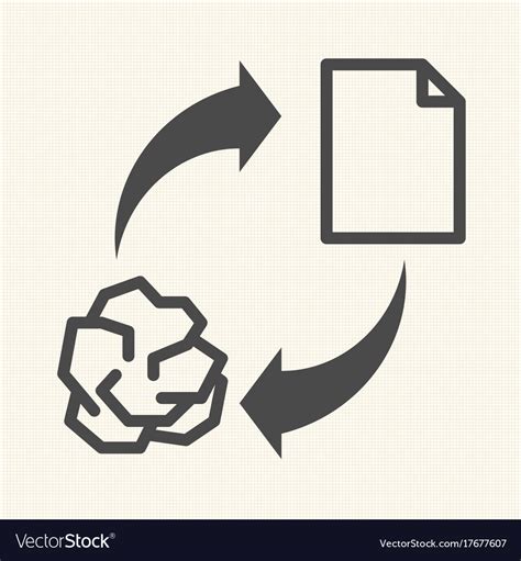 Conceptual recycling paper recycle sign icon Vector Image