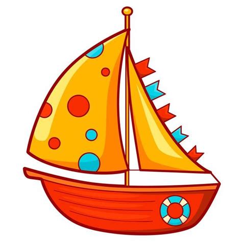 Premium Vector | Cute Sailboat cartoon. Sail boat clipart illustration ...