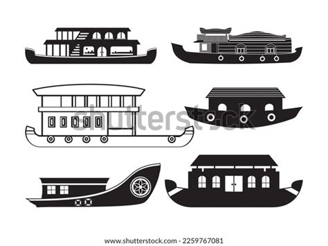 Houseboat Vector Print Houseboat Clipart Houseboat Stock Vector ...