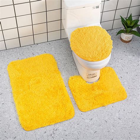 WSBDENLK Clearance Rugs Household Supplies Solid Color 3 Piece Bathroom ...