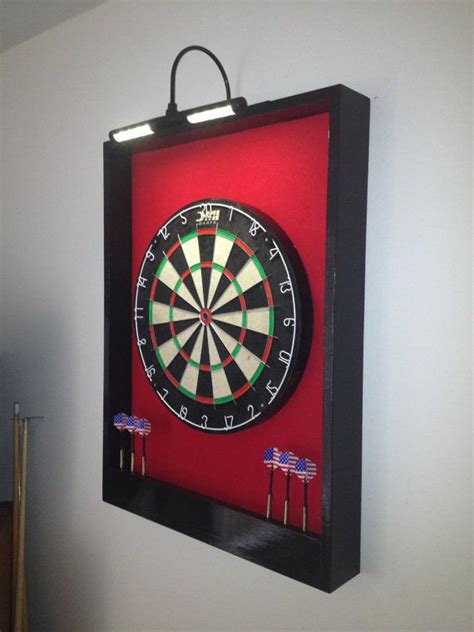 LED Lighted Custom Dart Board Backboard Red & Black Trim - Etsy | Dart ...