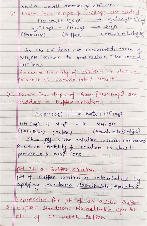 Buffer Solution 5 - Chemistry - Notes - Teachmint