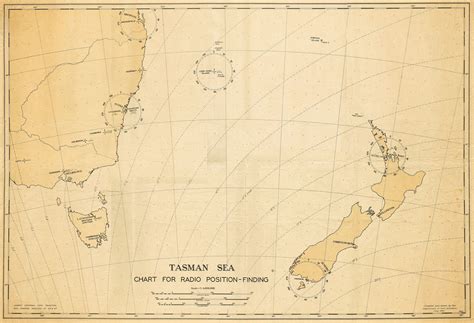 Tasman Sea Chart for Radio Position-Finding [Copy] | Invercargill Archives