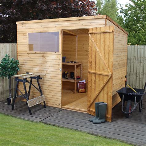 8x6 Pent Shiplap+ Wooden Shed With assembly service Base included ...