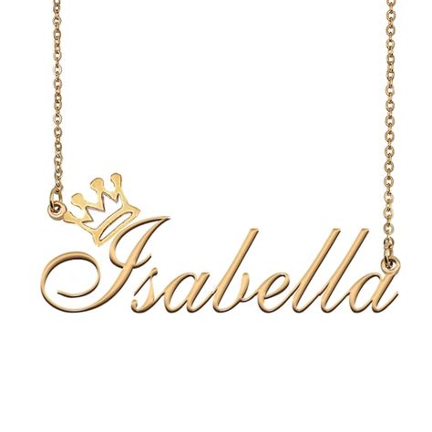 Isabella Name Necklace With Crown Name Necklace Gold Custom | Etsy ...