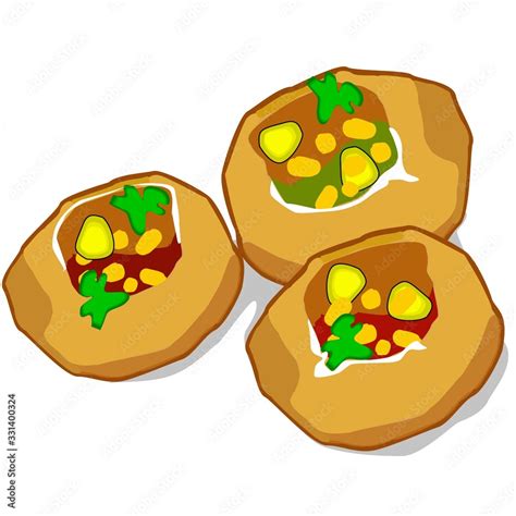 Pani puri indian mumbai street Food Vector Stock Vector | Adobe Stock