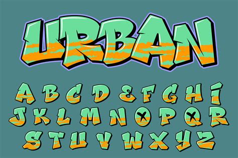 Urban Street Alphabet Graffiti text vector Letters 13373946 Vector Art ...