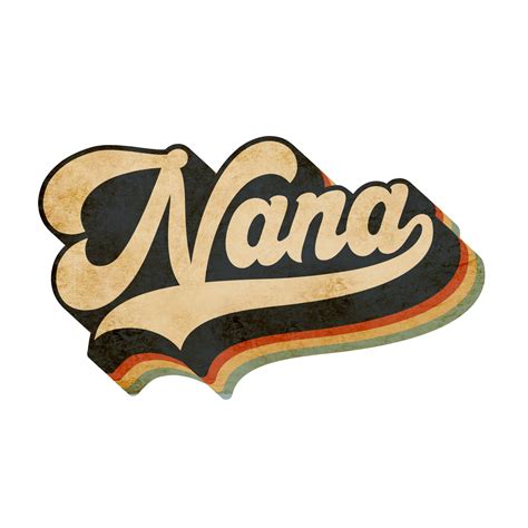 Nana lettering vintage design 8490606 PNG