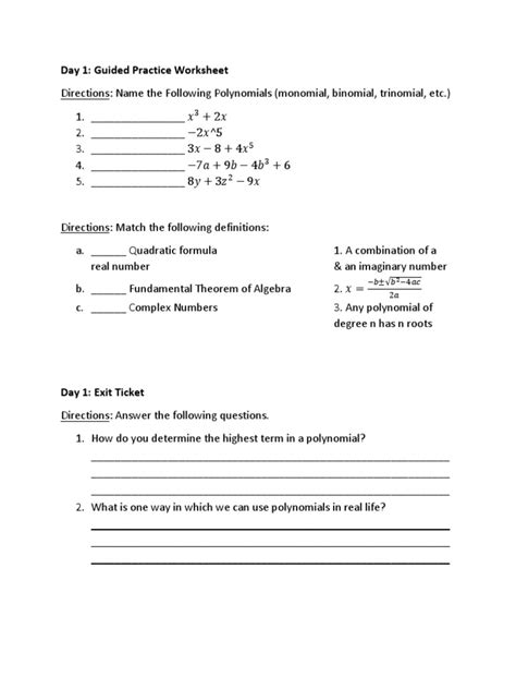 Polynomials Monomial Binomial Trinomial Activity Digital Maze ...