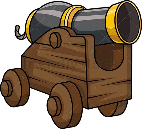 Pirate Ship Cannon Cartoon Clipart Vector - FriendlyStock