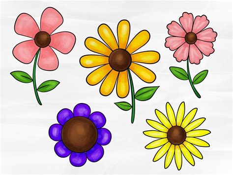 Types of Flowers Drawing Simple | flowers-art-ideas.pages.dev