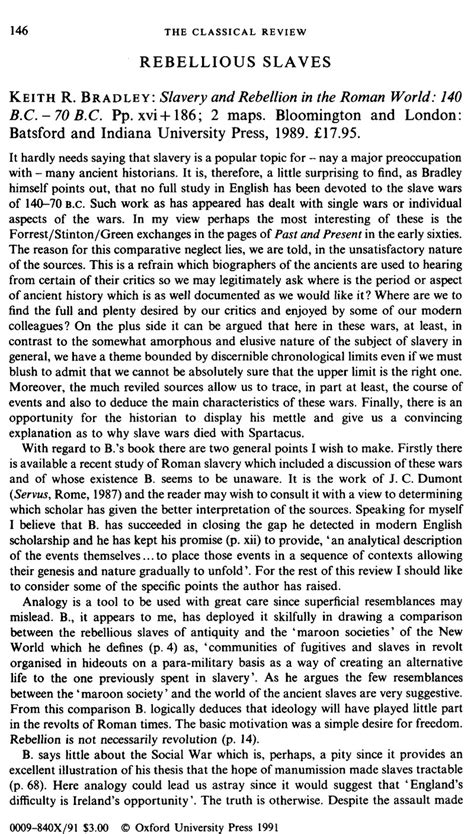 Rebellious Slaves - Keith R. Bradley: Slavery and Rebellion in the ...