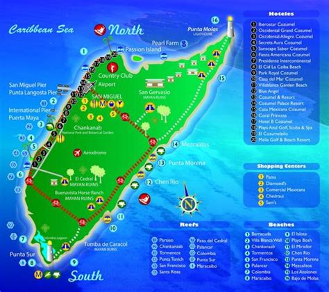 Cozumel Hotel Map