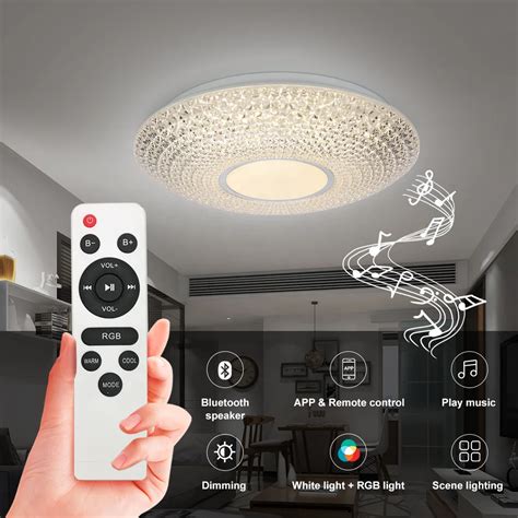 Remote Control Led Ceiling Light With Speaker Fashion Wifi App Control ...