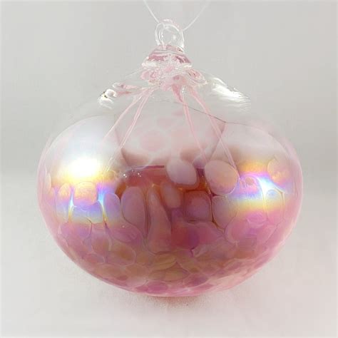 Handmade Glass Witches Ball - Iridescent Pink - Northern Lights Gallery