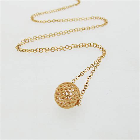 Gold Ball Pendant Necklace - 14K Gold Filled Bead Layered necklace ...