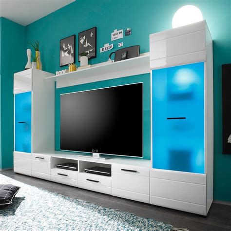 Modern 3 Entertainment Center Wall Unit with 15 Colors LED Lights 65 ...