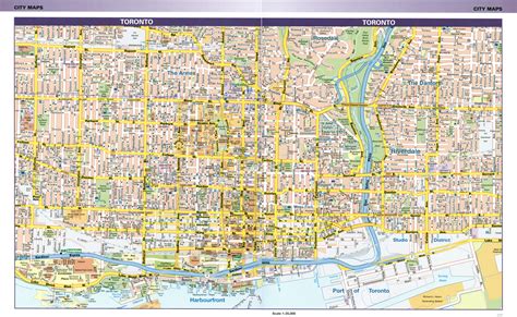 Large detailed road map of central part of Toronto city | Vidiani.com ...