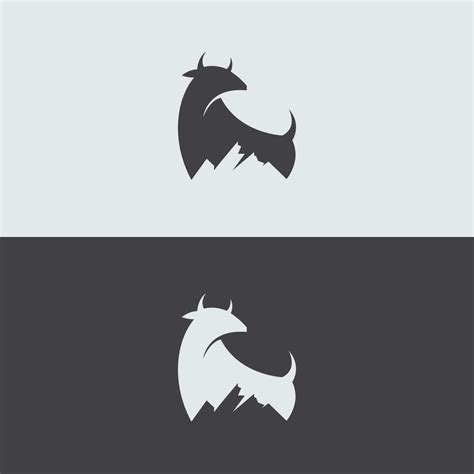 Bull Mountain Logo Vector Icon Illustration, a combination of mountains ...