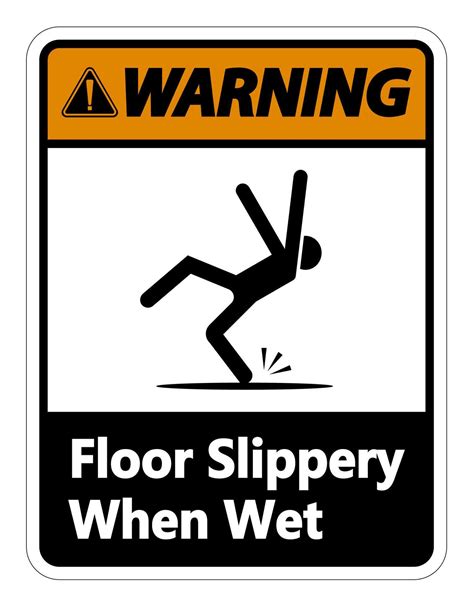 Warning Slippery When Wet Sign on white background 3715057 Vector Art ...