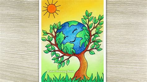 How to draw Save Environment Poster, Save Tree Save Earth Drawing