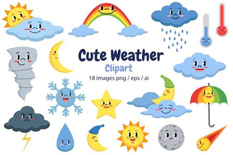 Weather Clipart, Weather elements collection - 18 (1920944)