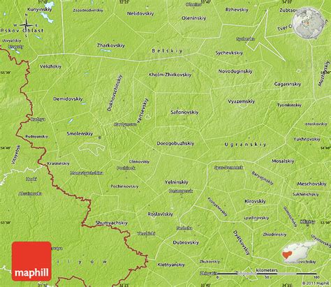 Physical Map of Smolensk Oblast