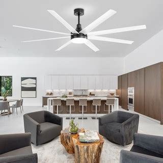 72 Inch White LED Ceiling Fan with Light Remote(8-Blade) - Bed Bath ...