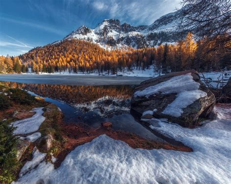 1280x1024 Resolution Winter Lake Snowy Mountain Landscape 1280x1024 ...