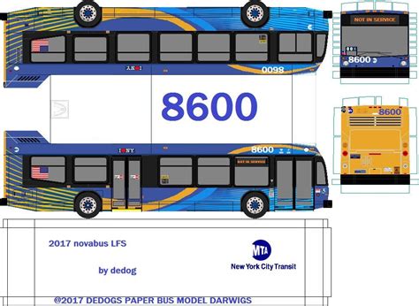 2017 nyct/mta novabus LFS (dedogs paper bus model darwings) Tags: mta ...