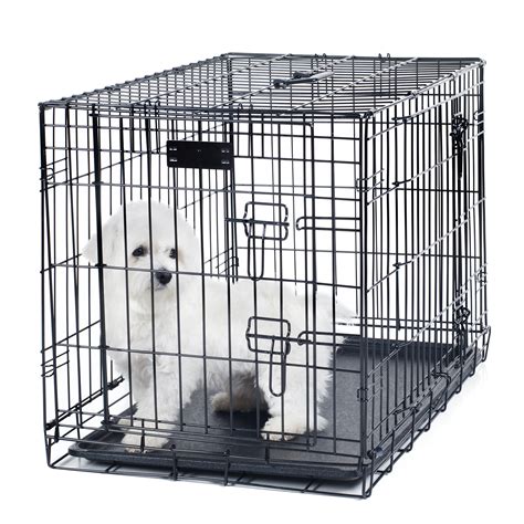 PETMAKER Small 2 Door Foldable Dog Crate Cage - 24 x 19 Inch