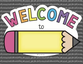 Welcome Poster Sign | Editable Pencil Theme by From the Pond | TPT